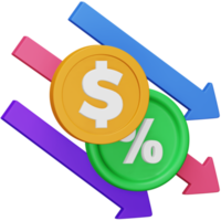 ratio de dépenses icône isométrique de rendu 3d. png