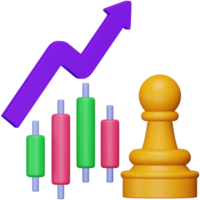 Stock market strategy 3d rendering isometric icon. png