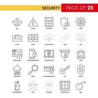 Security Black Line Icon 25 Business Outline Icon Set vector