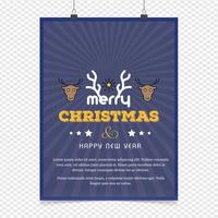 Merry Christmas card with creative design vector