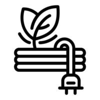 Eco leaf plug icon, outline style vector