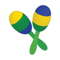 Maracas icon in isometric 3d style vector