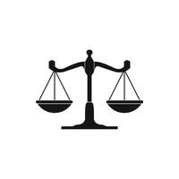 Scales of justice icon, simple style vector
