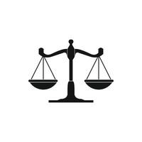 Scales of justice icon, simple style vector