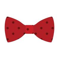 Red dotted bow tie icon, flat style vector