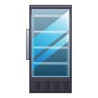 Glass fridge icon, cartoon style vector