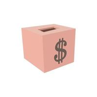 Money box donation cartoon icon vector