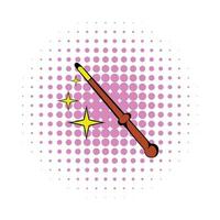 Magic wand icon, comics style vector