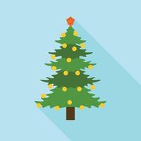 Xmas fir tree icon, flat style vector