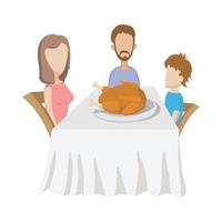 familia en la mesa vector