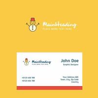 Snowman logo Design with business card template Elegant corporate identity Vector