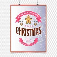 Merry Christmas card with creative design vector