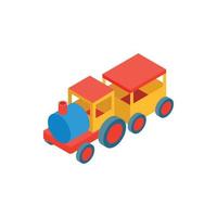 tren, en, parque de atracciones, isométrico, 3d, icono vector