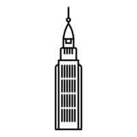 Asian sky tower icon, outline style vector