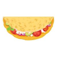 vector de dibujos animados de icono de taco mexicano. comida mexicana