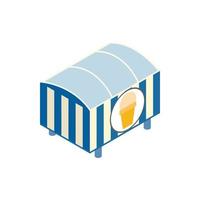 Tent with ice cream isometric 3d icon vector