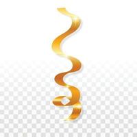 icono de serpentina de oro de navidad, estilo realista vector