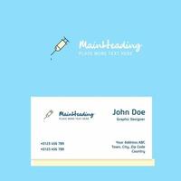 Syringe logo Design with business card template Elegant corporate identity Vector