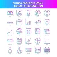 25 Blue and Pink Futuro Home Automation Icon Pack vector