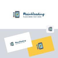 Money through smartphone vector logotype with business card template Elegant corporate identity Vector