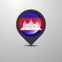 pin de mapa de camboya vector