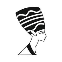 Head of Nefertiti icon, simple style vector