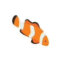 Clown fish icon, isometric 3d style vector