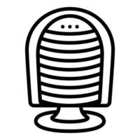 Fan heater icon, outline style vector