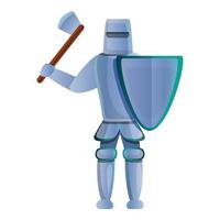 Knight axe icon, cartoon style vector
