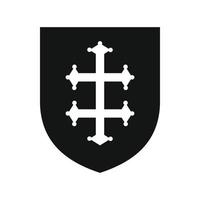 Heraldic cross of France on a shield icon vector