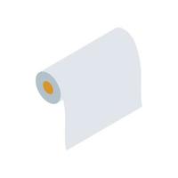 Blank paper roll icon, isometric 3d style vector