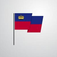 vector de diseño de bandera ondeante de liechtenstein