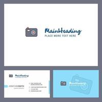 Camera Logo design with Tagline Front and Back Busienss Card Template Vector Creative Design