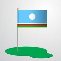 Sakha Republic Flag Pole vector