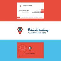 Beautiful Map navigation Logo and business card vertical Design Vector