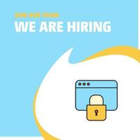 Join Our Team Busienss Company Locked website We Are Hiring Poster Callout Design Vector background