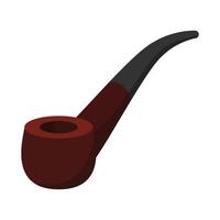 Vintage smoking pipe cartoon icon vector