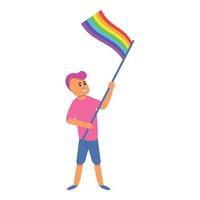 Transgender lgbt flag icon, cartoon style vector