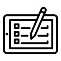 Tablet and stylus icon, outline style vector