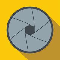 Camera aperture icon in flat style vector