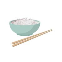 taza de arroz, estilo de dibujos animados vector