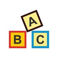 ABC blocks toy flat icon vector