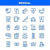 los iconos de línea médica establecidos para el kit de uxui móvil de infografía y el diseño de impresión incluyen la medicina de la planta de la hoja médica, la colección médica del globo ocular, el logotipo infográfico moderno y el vector de pictograma