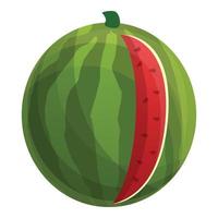 Cutted watermelon icon, cartoon style vector