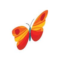 Orange butterfly icon, isometric 3d style vector