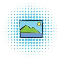 Web picture icon, comics style vector