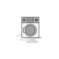 Washing machine Web Icon Flat Line Filled Gray Icon Vector