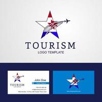 Travel Mordovia flag Creative Star Logo and Business card design vector