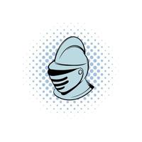 Medieval helmet comics icon vector