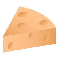 icono de trozo de queso, estilo isométrico vector